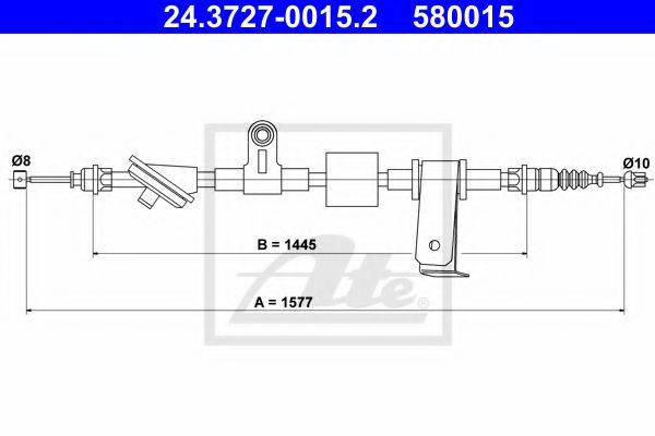 Трос, стояночная тормозная система ATE 24.3727-0015.2