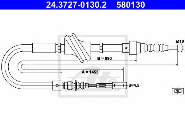 Трос, стояночная тормозная система ATE 24.3727-0130.2