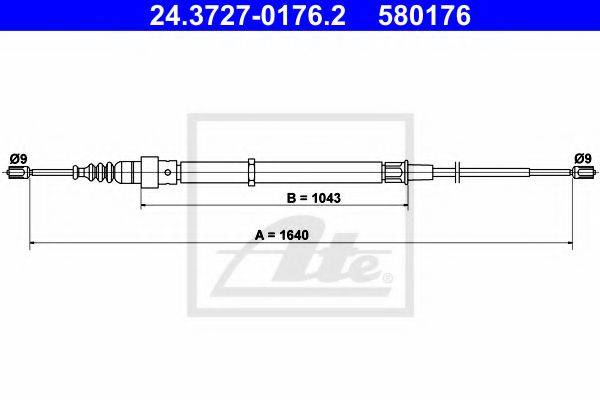 Трос, стояночная тормозная система ATE 24.3727-0176.2