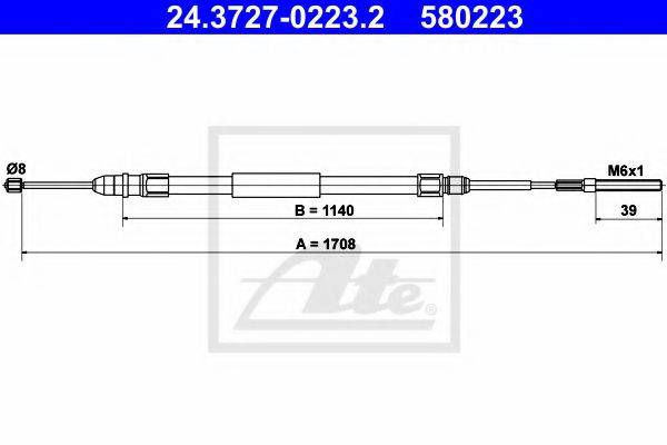 Трос, стояночная тормозная система ATE 24.3727-0223.2