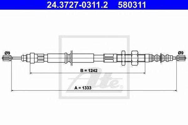 Трос, стоянкова гальмівна система ATE 24.3727-0311.2
