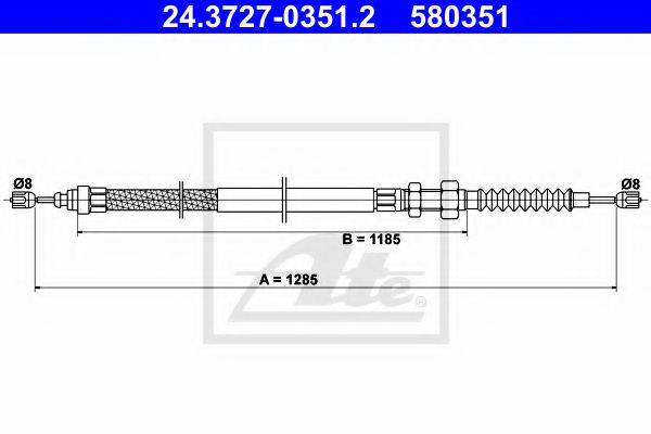 Трос, стоянкова гальмівна система ATE 24.3727-0351.2