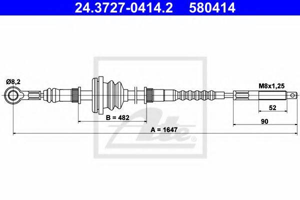 Трос, стоянкова гальмівна система ATE 24.3727-0414.2