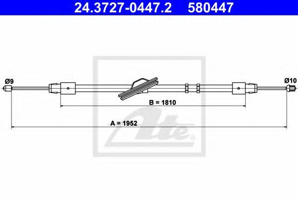 Трос, стояночная тормозная система ATE 24.3727-0447.2