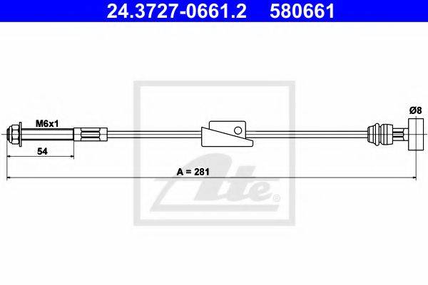 Трос, стояночная тормозная система ATE 24.3727-0661.2