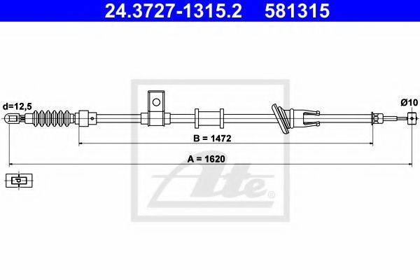 Трос, стояночная тормозная система ATE 24.3727-1315.2
