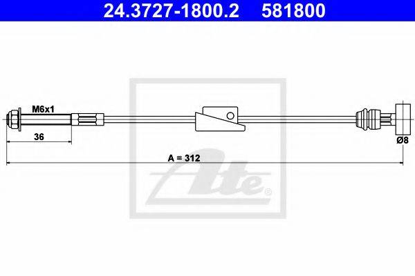 Трос, стояночная тормозная система ATE 24.3727-1800.2