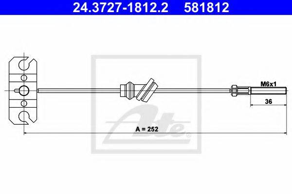 Трос, стояночная тормозная система ATE 24.3727-1812.2