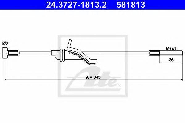 Трос, стояночная тормозная система ATE 24.3727-1813.2