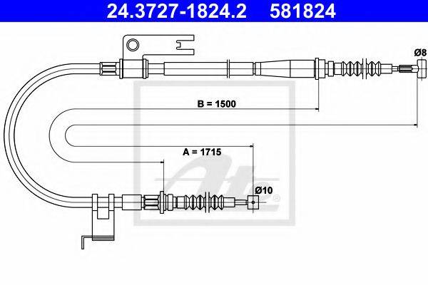 Трос, стоянкова гальмівна система ATE 24.3727-1824.2