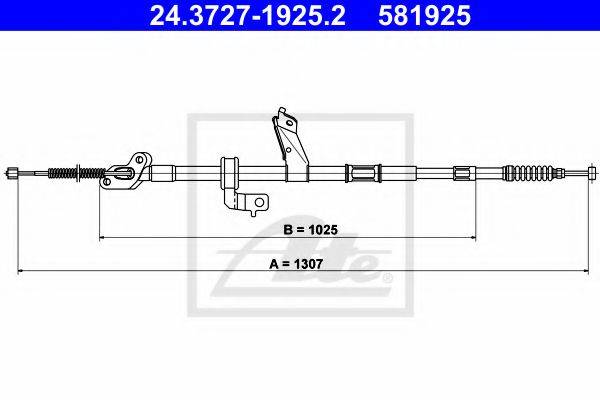 Трос, стояночная тормозная система ATE 24.3727-1925.2