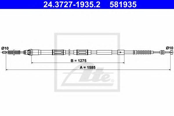 Трос, стояночная тормозная система ATE 24.3727-1935.2