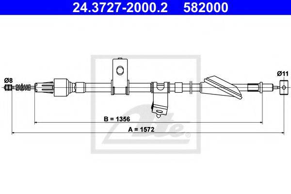 Трос, стоянкова гальмівна система ATE 24.3727-2000.2