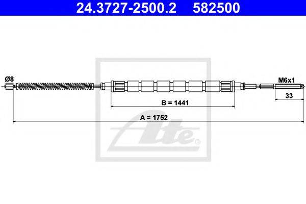 Трос, стояночная тормозная система ATE 24.3727-2500.2