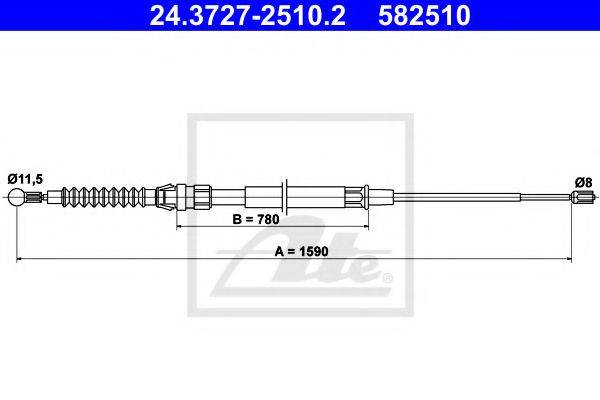 Трос, стоянкова гальмівна система ATE 24.3727-2510.2