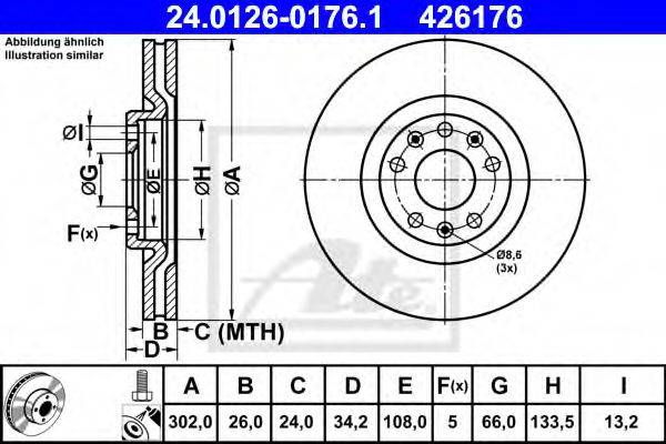 Тормозной диск ATE 24.0126-0176.1