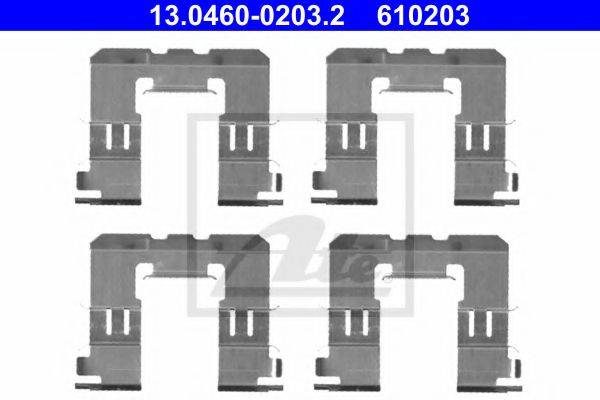 Комплектуючі, колодки дискового гальма ATE 13.0460-0203.2