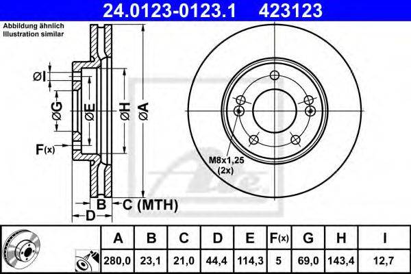 гальмівний диск ATE 24.0123-0123.1