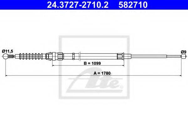 Трос, стоянкова гальмівна система ATE 24.3727-2710.2