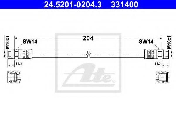 Гальмівний шланг ATE 24.5201-0204.3