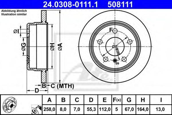 Тормозной диск ATE 24.0308-0111.1