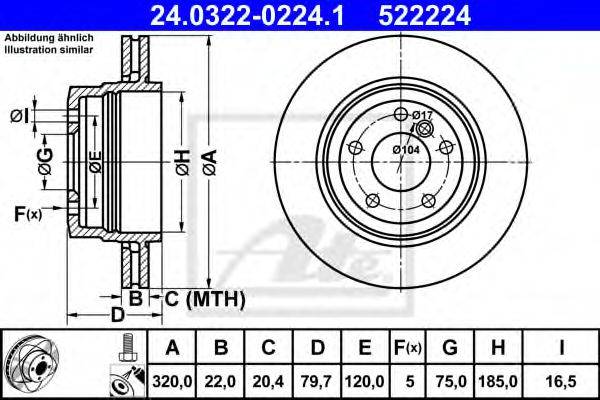 Тормозной диск ATE 24.0322-0224.1