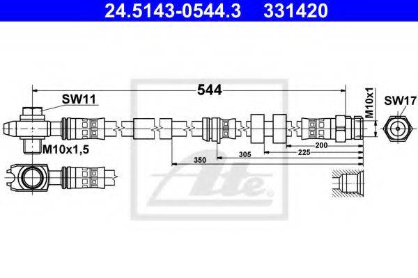 Тормозной шланг ATE 24.5143-0544.3