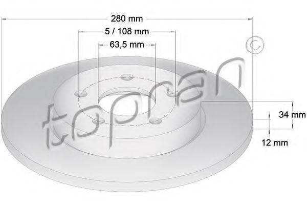 гальмівний диск TOPRAN 301 957