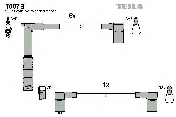 Комплект проводов зажигания TESLA T007B