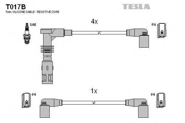 Комплект проводов зажигания TESLA T017B