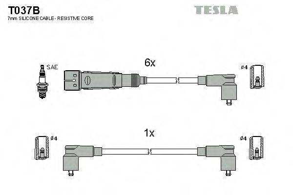 Комплект проводов зажигания TESLA T037B