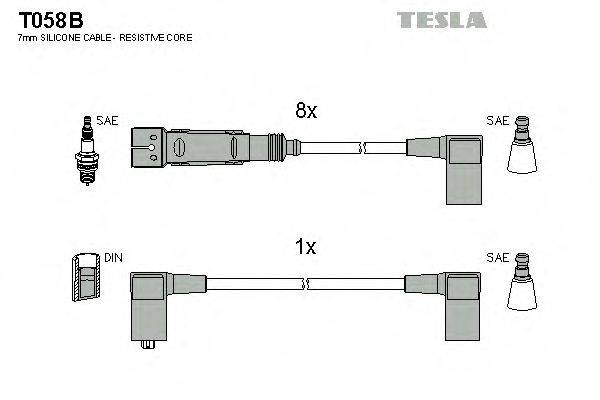 Комплект проводов зажигания TESLA T058B