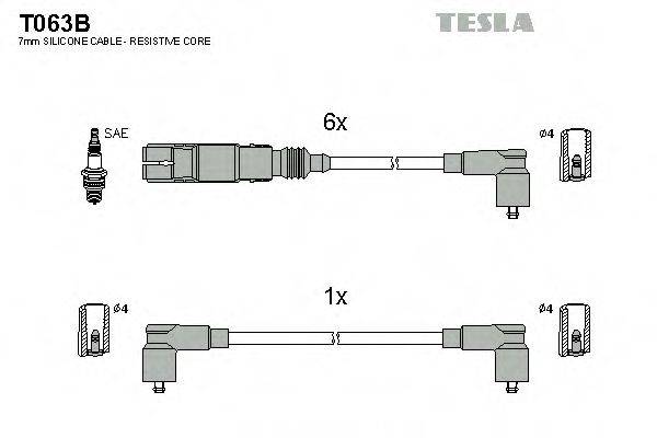 Комплект дротів запалення TESLA T063B