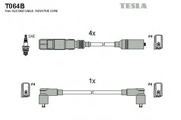 Комплект дротів запалення TESLA T064B