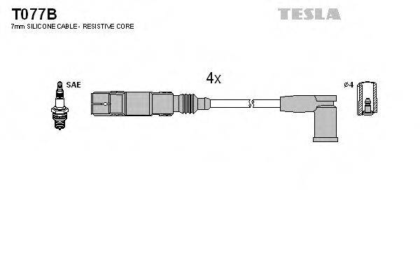 Комплект проводов зажигания TESLA T077B