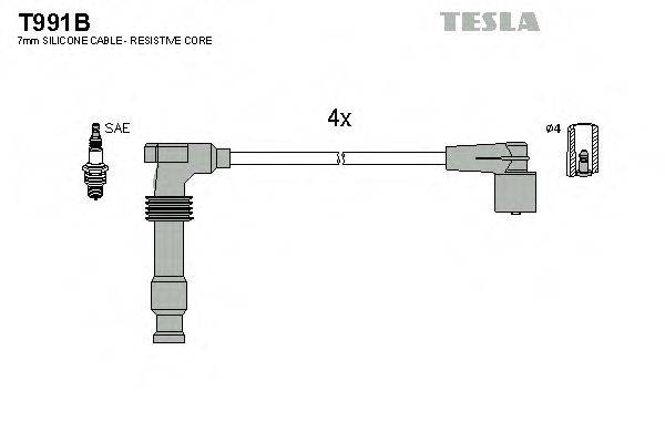 Комплект проводов зажигания TESLA T991B