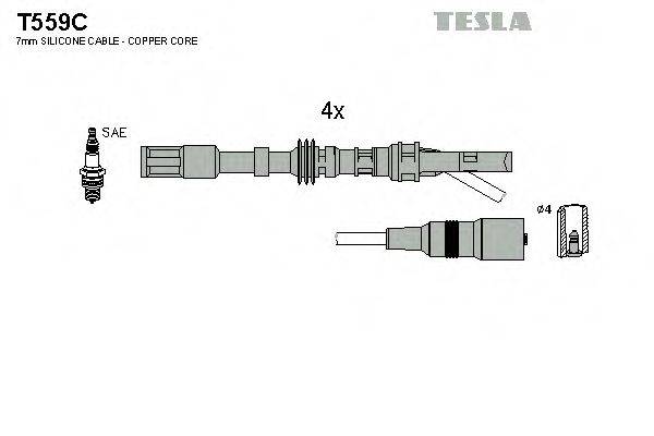 Комплект дротів запалення TESLA T559C