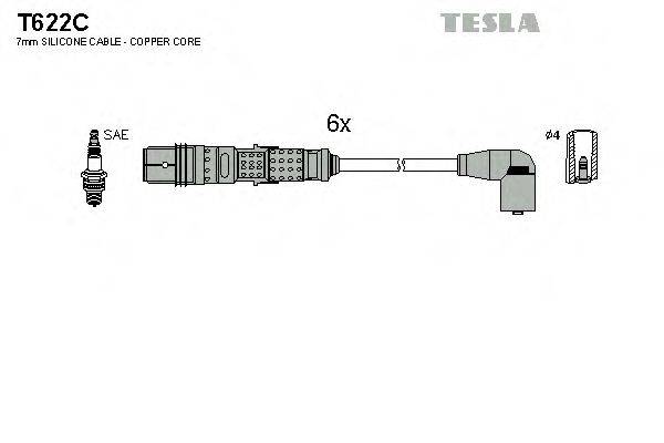 Комплект проводов зажигания TESLA T622C