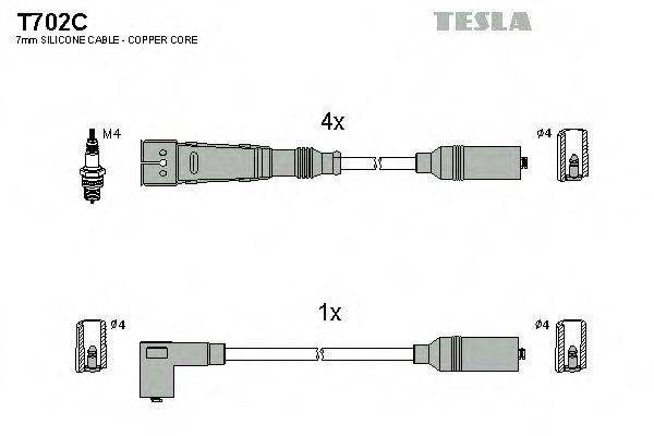 Комплект дротів запалення TESLA T702C