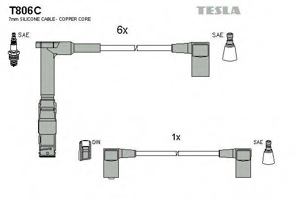 Комплект проводов зажигания TESLA T806C