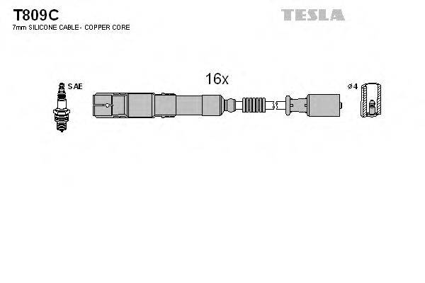 Комплект проводов зажигания TESLA T809C
