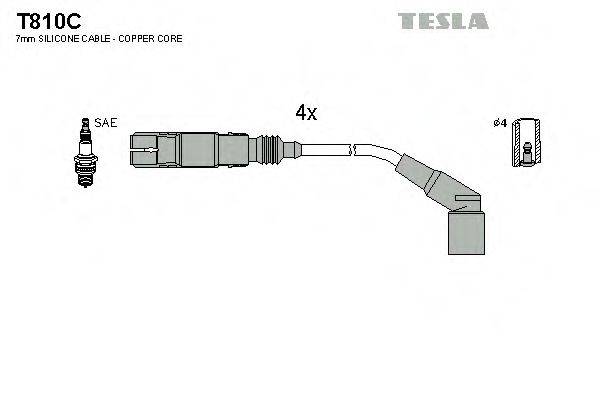 Комплект проводов зажигания TESLA T810C