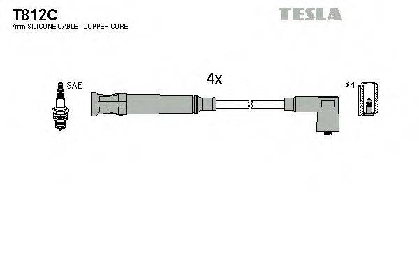 Комплект проводов зажигания TESLA T812C
