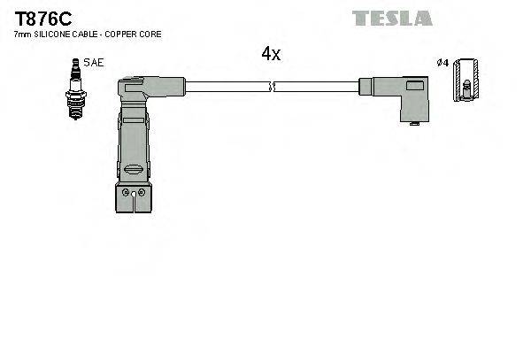 Комплект проводов зажигания TESLA T876C