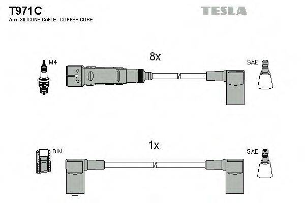 Комплект проводов зажигания TESLA T971C