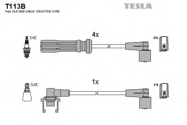 Комплект дротів запалення TESLA T113B