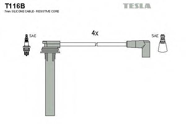 Комплект дротів запалення TESLA T116B