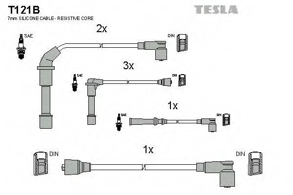 Комплект проводов зажигания TESLA T121B