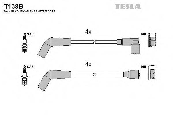 Комплект проводов зажигания TESLA T138B