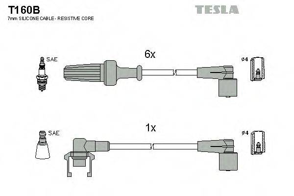 Комплект проводов зажигания TESLA T160B